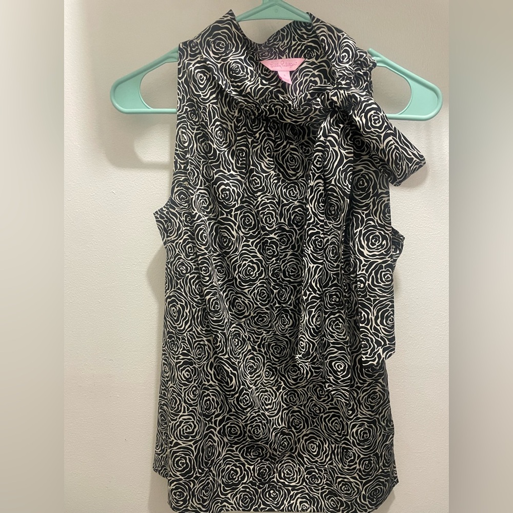 Lilly Pulitzer Black and White Zebra Pattern Top